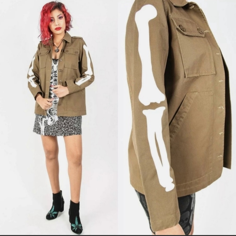 Iron Fist Bone In Military Style Jacket Large